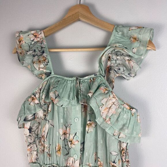 PilyQ Swim Cate Floral Print Ruffle Mini Dress In Posies - Picture 10 of 11